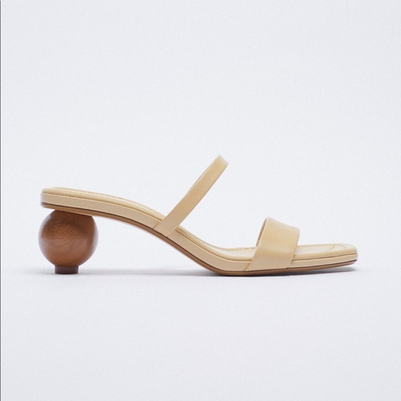 Zara wood heeled leather sandal